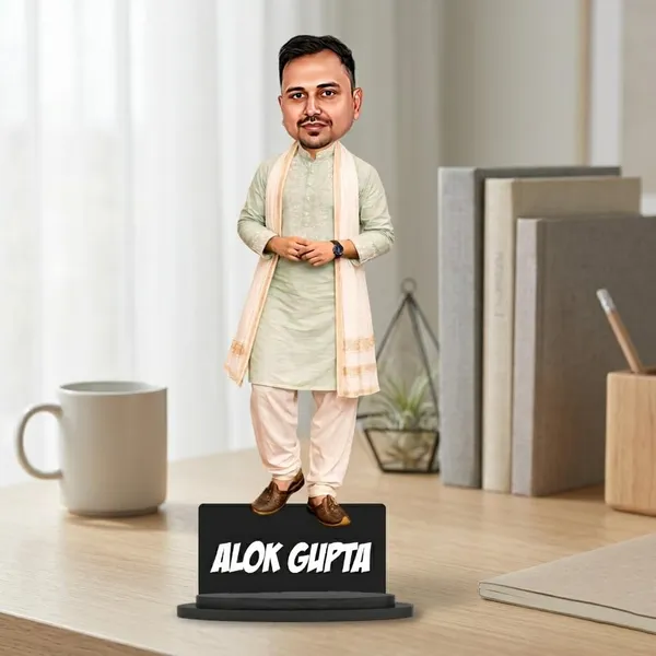 Personalized_7_Inch_Desi_Man_Caricature_Standee_in_Kurta_Pajama_&_Gamcha_|_Custom_Haryanvi_&_Indian_Traditional_Look_with_Name_|_Double_Wood_Laminated_MDF_with_Acrylic_Lettering_&_Stand_|_Unique_Gift_for_Men