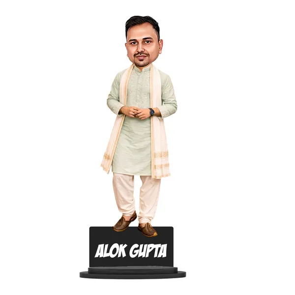 Personalized_7_Inch_Desi_Man_Caricature_Standee_in_Kurta_Pajama_&_Gamcha_|_Custom_Haryanvi_&_Indian_Traditional_Look_with_Name_|_Double_Wood_Laminated_MDF_with_Acrylic_Lettering_&_Stand_|_Unique_Gift_for_Men