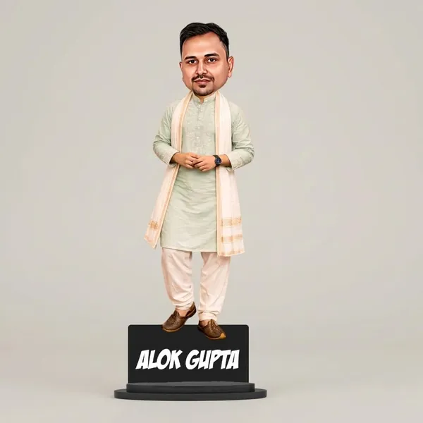 Personalized_7_Inch_Desi_Man_Caricature_Standee_in_Kurta_Pajama_&_Gamcha_|_Custom_Haryanvi_&_Indian_Traditional_Look_with_Name_|_Double_Wood_Laminated_MDF_with_Acrylic_Lettering_&_Stand_|_Unique_Gift_for_Men