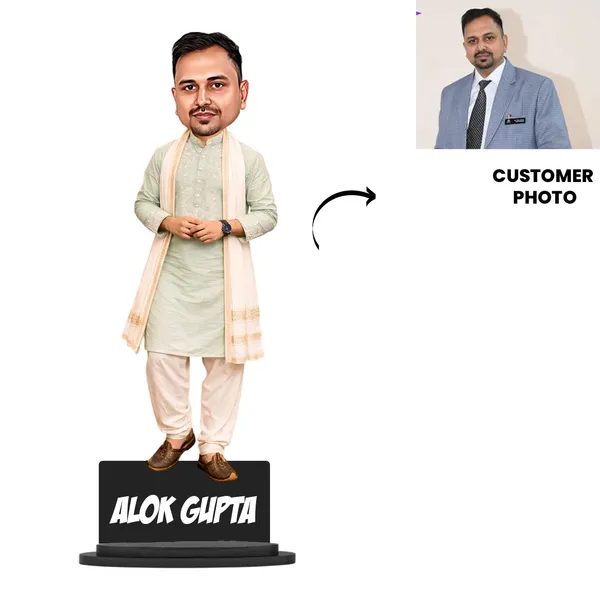 Personalized_7_Inch_Desi_Man_Caricature_Standee_in_Kurta_Pajama_&_Gamcha_|_Custom_Haryanvi_&_Indian_Traditional_Look_with_Name_|_Double_Wood_Laminated_MDF_with_Acrylic_Lettering_&_Stand_|_Unique_Gift_for_Men