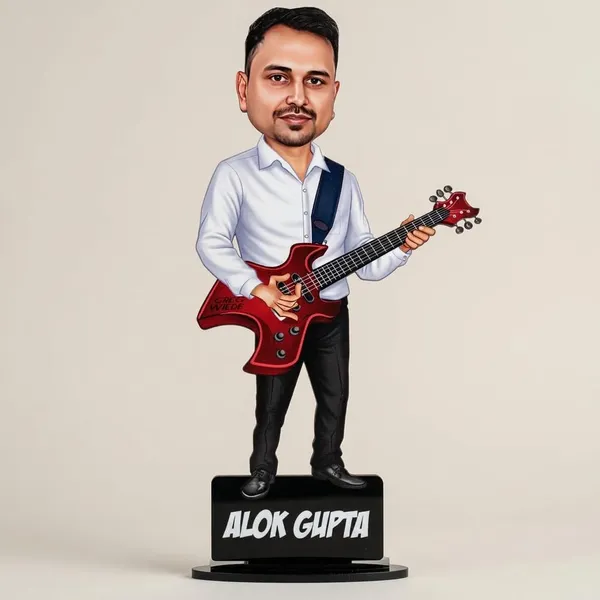 Customized_2D_Wooden_Caricature_with_Guitar_|_Personalized_Profession_Caricature_for_Men_&_Women_|_7_Inch_MDF_Photo_Figurine_with_Stand_|_Custom_Name_Gift