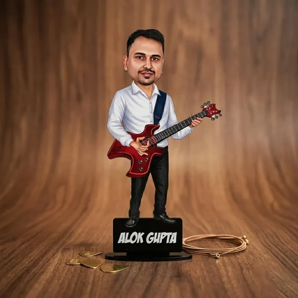 Customized_2D_Wooden_Caricature_with_Guitar_|_Personalized_Profession_Caricature_for_Men_&_Women_|_7_Inch_MDF_Photo_Figurine_with_Stand_|_Custom_Name_Gift