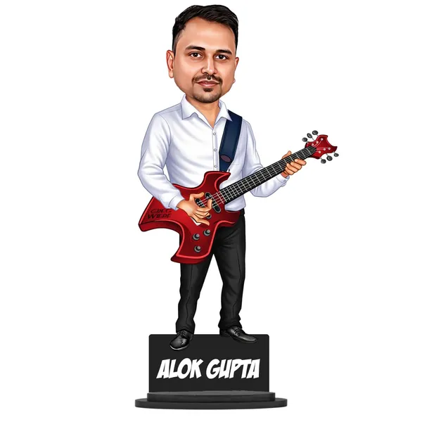 Customized_2D_Wooden_Caricature_with_Guitar_|_Personalized_Profession_Caricature_for_Men_&_Women_|_7_Inch_MDF_Photo_Figurine_with_Stand_|_Custom_Name_Gift