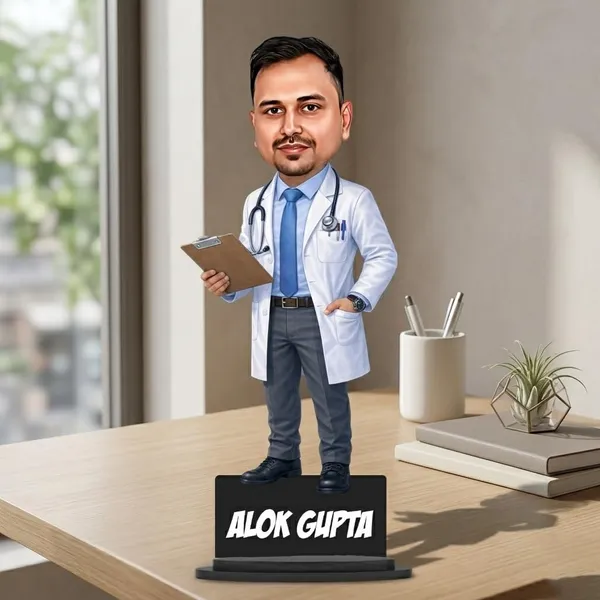 Personalized_Doctor_Caricature_with_Stand,_7_Inch_Custom_2D_Wooden_Figurine_with_Acrylic_Nameplate,_Double_Layer_Glossy_Laminated_MDF_Gift_for_Male_&_Female_Doctors,_Surgeon,_Dentist,_Cardiologist_&_Any_Profession