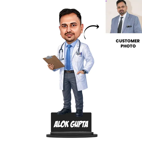 Personalized_Doctor_Caricature_with_Stand,_7_Inch_Custom_2D_Wooden_Figurine_with_Acrylic_Nameplate,_Double_Layer_Glossy_Laminated_MDF_Gift_for_Male_&_Female_Doctors,_Surgeon,_Dentist,_Cardiologist_&_Any_Profession