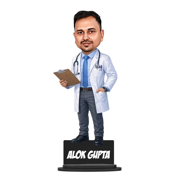 Personalized_Doctor_Caricature_with_Stand,_7_Inch_Custom_2D_Wooden_Figurine_with_Acrylic_Nameplate,_Double_Layer_Glossy_Laminated_MDF_Gift_for_Male_&_Female_Doctors,_Surgeon,_Dentist,_Cardiologist_&_Any_Profession