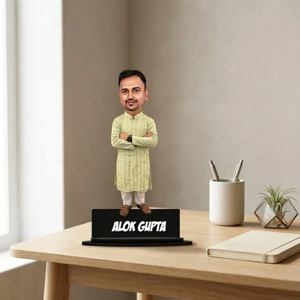 Personalized_Kurta_Pajama_Caricature_Cutout_with_Acrylic_Name_|_Glossy_Double-Layer_Laminated_MDF_with_Stand_|_Custom_Photo_Gift_for_Men_&_Women_|_Caricature_for_Any_Profession