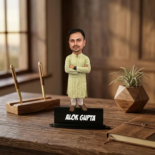 Personalized_Kurta_Pajama_Caricature_Cutout_with_Acrylic_Name_|_Glossy_Double-Layer_Laminated_MDF_with_Stand_|_Custom_Photo_Gift_for_Men_&_Women_|_Caricature_for_Any_Profession