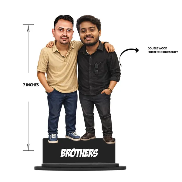 Personalized_2D_Friends_Caricature_with_Name_|_7_Inch_Custom_Couple_of_Friends_Gift_|_Double-Layer_Glossy_Laminated_MDF_with_Acrylic_Name_|_Any_Profession,_Male_&_Female