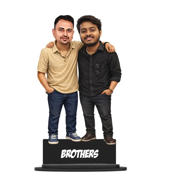 Personalized_2D_Friends_Caricature_with_Name_|_7_Inch_Custom_Couple_of_Friends_Gift_|_Double-Layer_Glossy_Laminated_MDF_with_Acrylic_Name_|_Any_Profession,_Male_&_Female