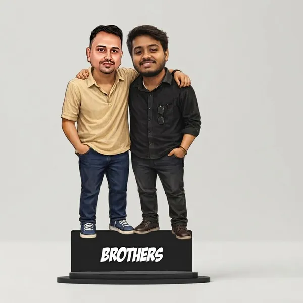 Personalized_2D_Friends_Caricature_with_Name_|_7_Inch_Custom_Couple_of_Friends_Gift_|_Double-Layer_Glossy_Laminated_MDF_with_Acrylic_Name_|_Any_Profession,_Male_&_Female