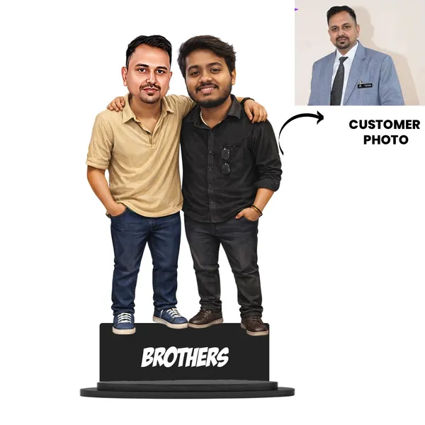 Personalized_2D_Friends_Caricature_with_Name_|_7_Inch_Custom_Couple_of_Friends_Gift_|_Double-Layer_Glossy_Laminated_MDF_with_Acrylic_Name_|_Any_Profession,_Male_&_Female