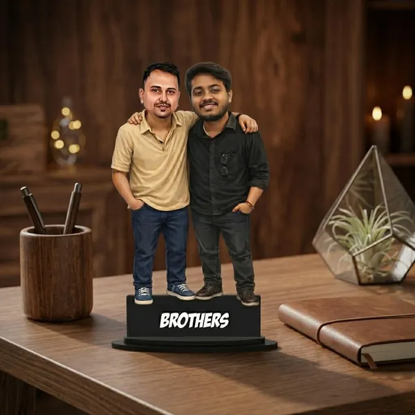 Personalized_2D_Friends_Caricature_with_Name_|_7_Inch_Custom_Couple_of_Friends_Gift_|_Double-Layer_Glossy_Laminated_MDF_with_Acrylic_Name_|_Any_Profession,_Male_&_Female