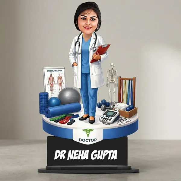 Personalized_Doctor_Caricature_Stand_with_Custom_Name_|_Physiotherapist_Gift_for_Women_&_Men_|_Double-Layer_Laminated_MDF_with_Glossy_Finish_|Custom_Advocate,_Doctor,_Teacher,_Engineer_&_Any_Profession_|_7_Inch