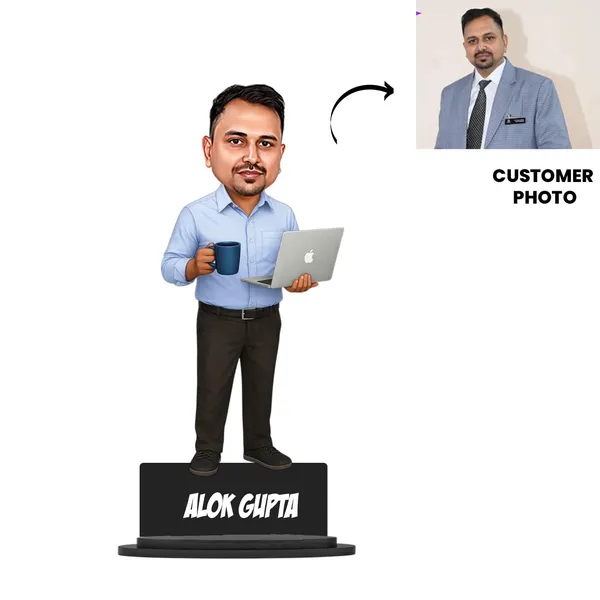Personalized_Professional_Caricature_with_Laptop_&_Coffee_Mug_|_7_Inch_Custom_Wooden_Bobblehead_Stand_with_Acrylic_Name_|_Glossy_MDF_Office_Desk_Gift_for_Men_&_Women,_Any_Profession