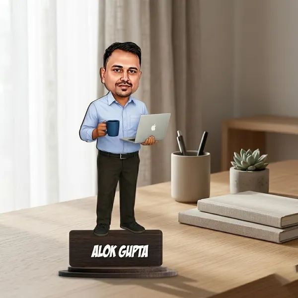 Personalized_Professional_Caricature_with_Laptop_&_Coffee_Mug_|_7_Inch_Custom_Wooden_Bobblehead_Stand_with_Acrylic_Name_|_Glossy_MDF_Office_Desk_Gift_for_Men_&_Women,_Any_Profession