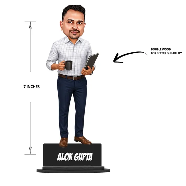 Personalized_Casual_Outfit_Caricature_Cutout_with_Acrylic_Name_|_Custom_2D_MDF_Photo_Caricature_for_Men_&_Women_|_Glossy_Double-Layer_Laminated_MDF_with_Stand_|_Unique_Birthday_&_Professional_Gift