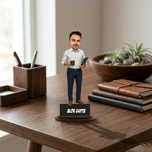Personalized_Casual_Outfit_Caricature_Cutout_with_Acrylic_Name_|_Custom_2D_MDF_Photo_Caricature_for_Men_&_Women_|_Glossy_Double-Layer_Laminated_MDF_with_Stand_|_Unique_Birthday_&_Professional_Gift
