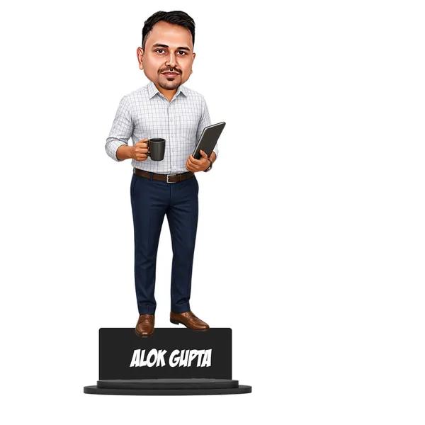 Personalized_Casual_Outfit_Caricature_Cutout_with_Acrylic_Name_|_Custom_2D_MDF_Photo_Caricature_for_Men_&_Women_|_Glossy_Double-Layer_Laminated_MDF_with_Stand_|_Unique_Birthday_&_Professional_Gift