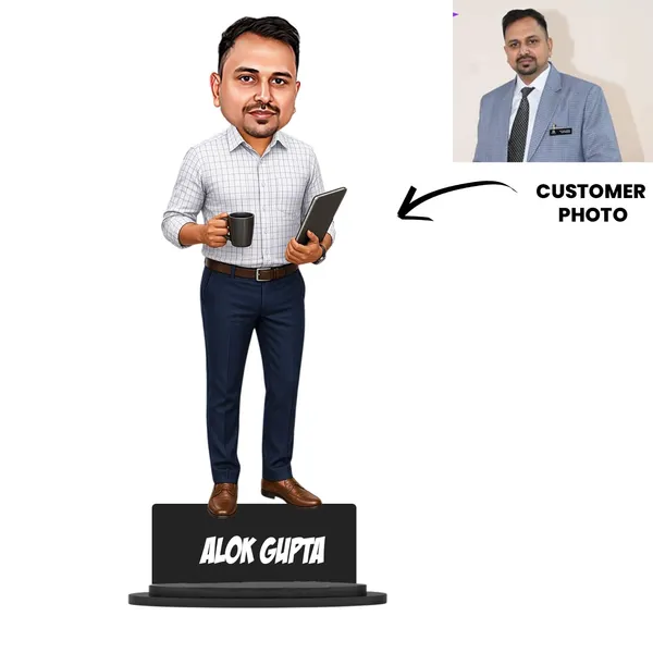 Personalized_Casual_Outfit_Caricature_Cutout_with_Acrylic_Name_|_Custom_2D_MDF_Photo_Caricature_for_Men_&_Women_|_Glossy_Double-Layer_Laminated_MDF_with_Stand_|_Unique_Birthday_&_Professional_Gift