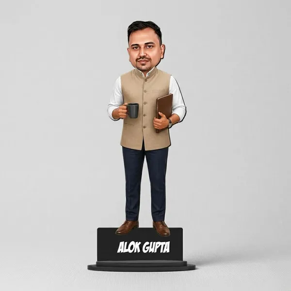 Personalized_Traditional_Nehru_Jacket_Caricature_Cutout_with_Acrylic_Name_|_Custom_2D_MDF_Caricature_for_Men_&_Women_|_Glossy_Double-Layer_Laminated_MDF_with_Stand_|_Unique_Birthday_&_Professional_Gift