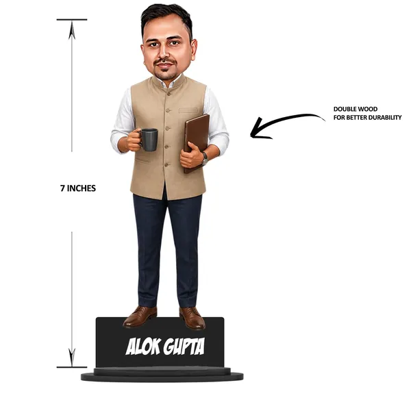 Personalized_Traditional_Nehru_Jacket_Caricature_Cutout_with_Acrylic_Name_|_Custom_2D_MDF_Caricature_for_Men_&_Women_|_Glossy_Double-Layer_Laminated_MDF_with_Stand_|_Unique_Birthday_&_Professional_Gift