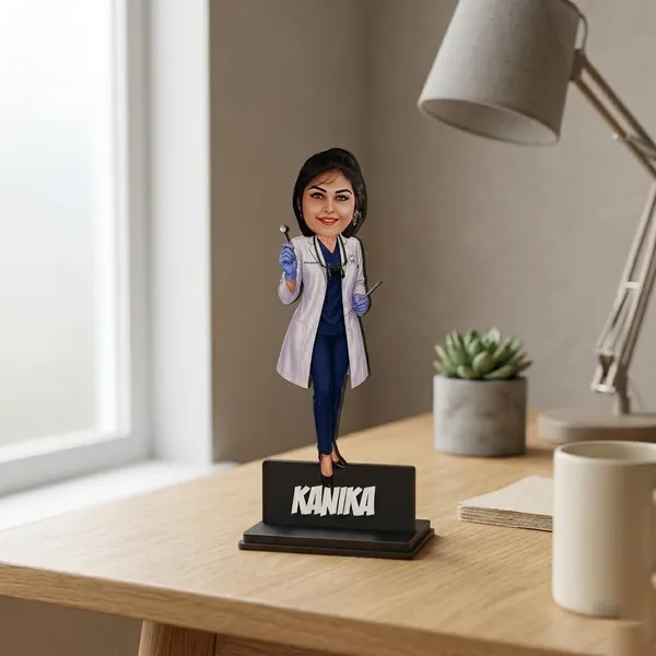 Personalized_Dentist_Caricature_with_Custom_Acrylic_Name_|_7_Inch_3D_Wooden_Doctor_Figurine_with_Stand_|_Customized_Profession_Gift_for_Men_&_Women
