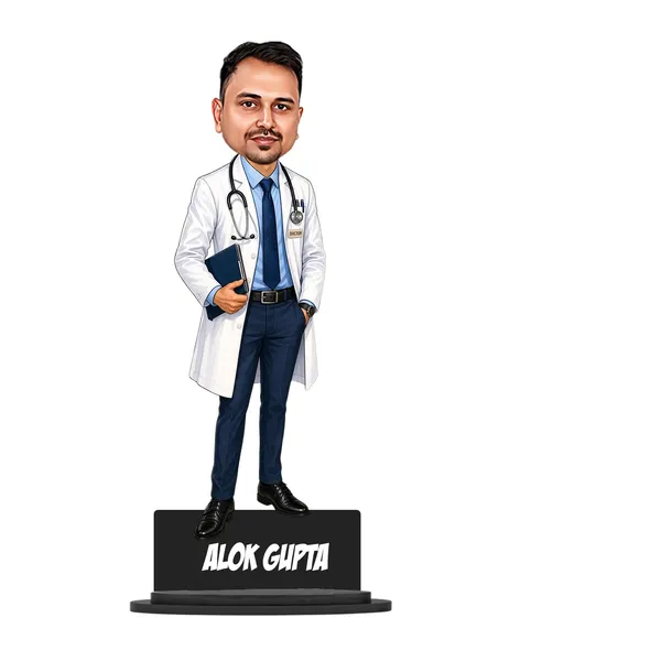 Personalized_7_Inch_Doctor_Caricature_with_Stand_for_Any_Profession_|_Custom_Photo_Cartoon_Figurine_with_Acrylic_Name_Letters_|_Double-Layer_Laminated_MDF_Wood_with_Glossy_Finish_|_Unique_Gift_for_Men_&_Women,_Doctors_&_Professionals