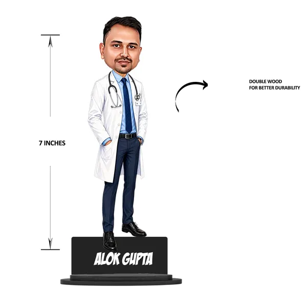 Personalized_Doctor_Caricature_Standee_with_Acrylic_Name_|_7_Inch_Custom_Caricature_for_Any_Profession_|_Double-Layer_Laminated_MDF_Wood,_Glossy_Finish_&_Stand_|_Unique_Gift_for_Men_&_Women