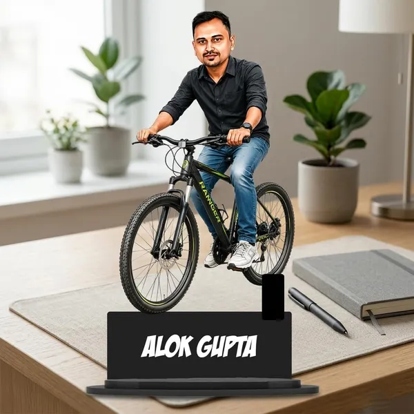 Personalized_Cyclist_Caricature_with_Acrylic_Name_|_Glossy_Double-Layer_MDF_Custom_Figurine_with_Stand_|_Unique_Gift_for_Men_&_Women_|_Custom_Caricature_for_Any_Profession