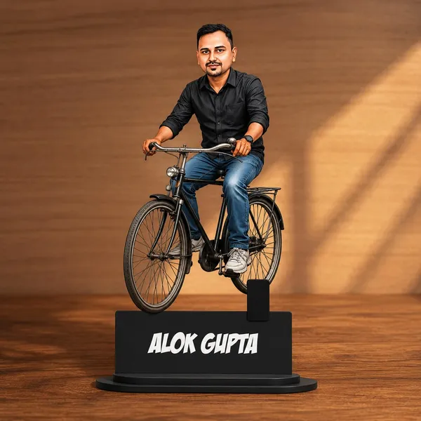 Personalized_Bicycle_Rider_Caricature_with_Name_|_Custom_2D_MDF_Photo_Cutout_for_Men_&_Women_|_Glossy_Double-Layer_Laminated_MDF_with_Stand_|_Unique_Birthday_&_Anniversary_Gift