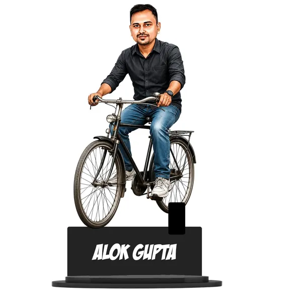 Personalized_Bicycle_Rider_Caricature_with_Name_|_Custom_2D_MDF_Photo_Cutout_for_Men_&_Women_|_Glossy_Double-Layer_Laminated_MDF_with_Stand_|_Unique_Birthday_&_Anniversary_Gift