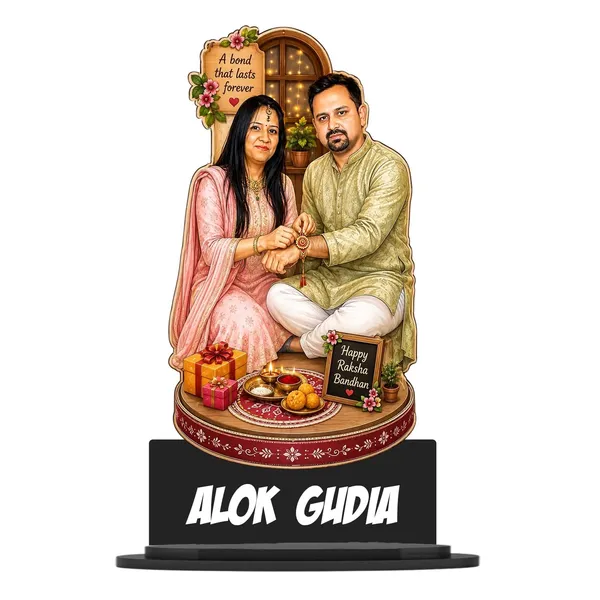 Personalized_Raksha_Bandhan_Couple_Caricature_Standee,_Custom_Brother_Sister_Gift,_2D_Laminated_MDF_Photo_Cutout_with_Acrylic_Name,_Double_Layer_Wooden_Finish,_Rakhi_Gift_for_Brother_&_Sister