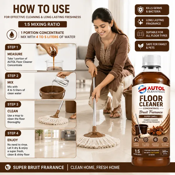Autol_Cleantech_Floor_Cleaner_Concentrate_500ml_Brown_Fragrance_Super_Smell_1_5_Mixing_Ratio_Default_Title