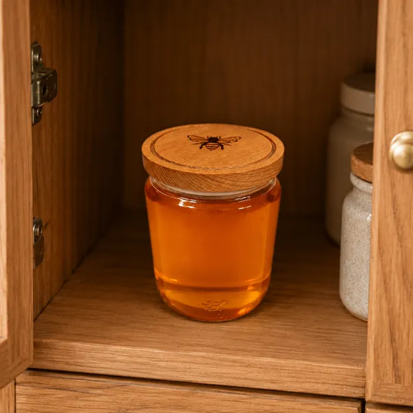 Glass_Rustic_Bee_Print_Storage_Jars_With_Wooden_Lids