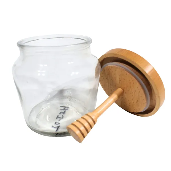 Glass_Wooden_Honey_Pot_With_Dipper