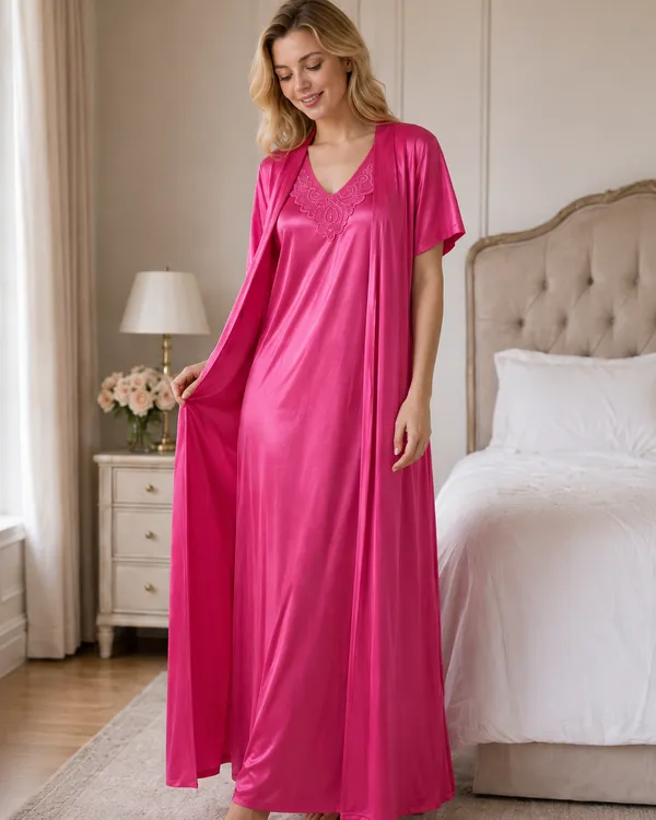 Pink_Satin_Kimono_Wrap_Nightgown_With_Tie_Belt