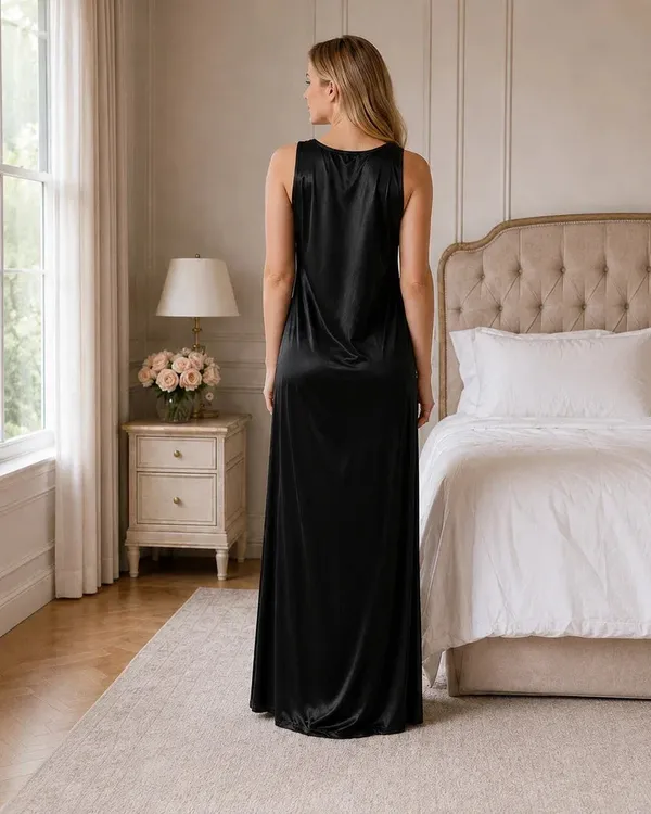 Black_Satin_Kimono_Wrap_Nightgown_With_Tie_Belt