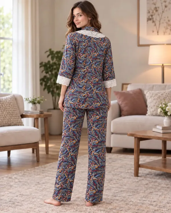 Navy_Butterfly_Print_Collared_Pyjama_Set_With_Lace_Cuffs