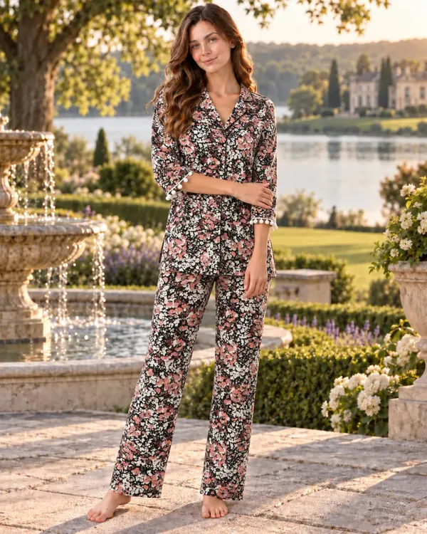 Black_Ditsy_Floral_Pyjama_Set_With_Pom_Pom_Trim