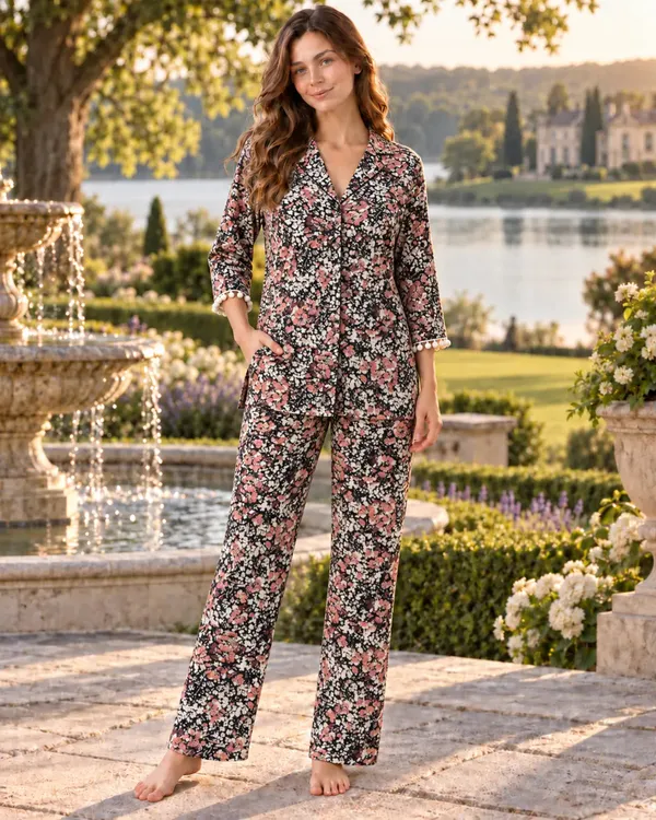 Black_Ditsy_Floral_Pyjama_Set_With_Pom_Pom_Trim