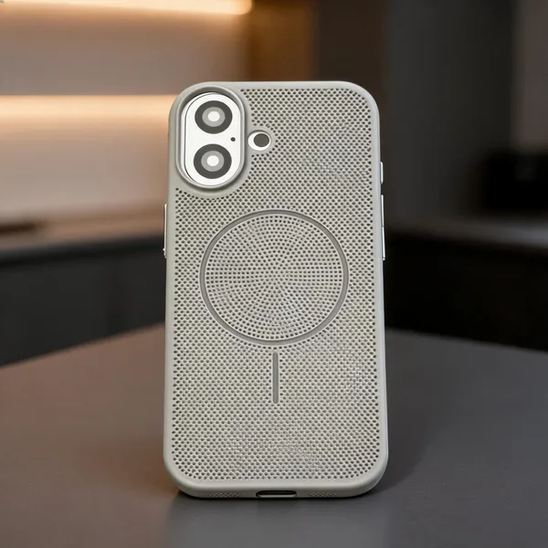 Grey_Textured_Perforated_Magnetic_Ring_Phone_Case_For_Iphone_17