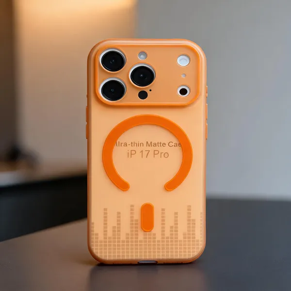 Orange_Matte_Magnetic_Ring_Phone_Case_For_Iphone_17_Pro