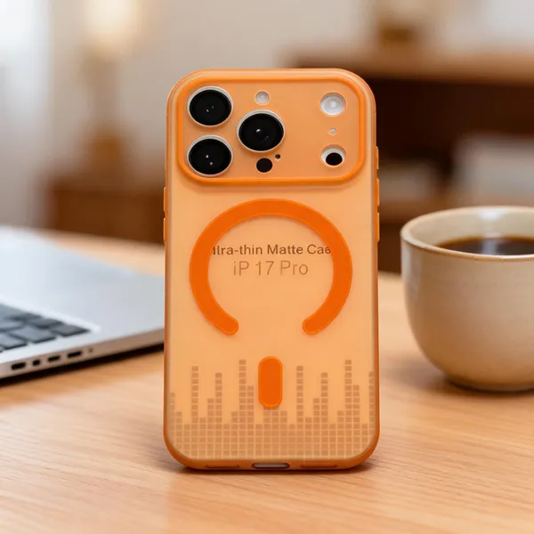 Orange_Matte_Magnetic_Ring_Phone_Case_For_Iphone_17_Pro