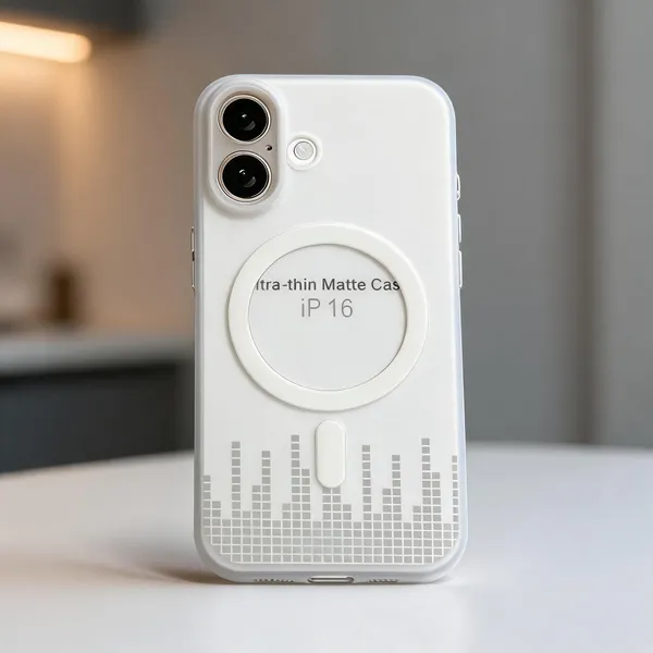 White_Matte_Magnetic_Ring_Phone_Case_For_Iphone_16
