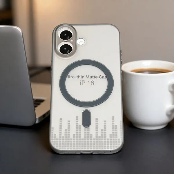 White_Matte_Magnetic_Ring_Phone_Case_For_Iphone_16