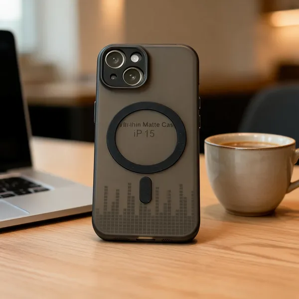 Grey_Matte_Magsafe_Plastic_Phone_Case_For_Iphone_15