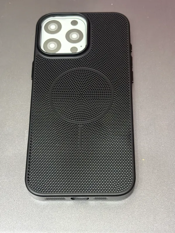 Black_Perforated_Magnetic_Ring_Phone_Case_For_Iphone_15_Pro