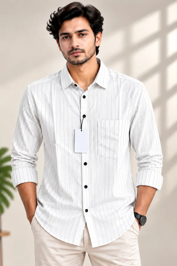 White_Pure_Cotton_Striped_Casual_Shirt_For_Men