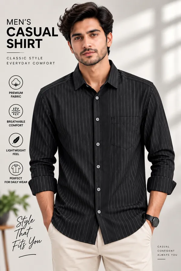 Black_Pure_Cotton_Striped_Casual_Shirt_For_Men